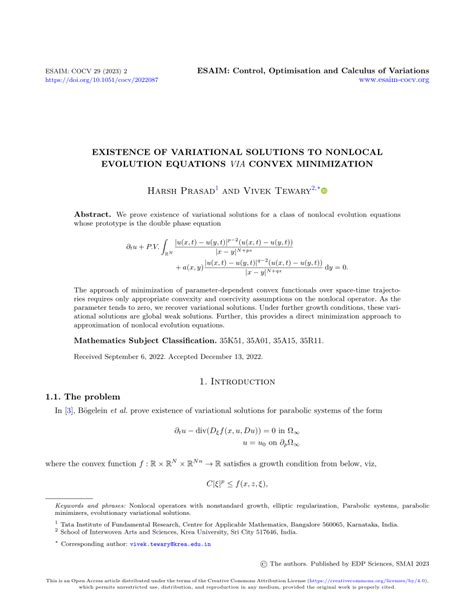 Pdf Existence Of Variational Solutions To Nonlocal Evolution