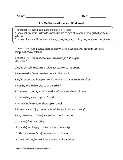 Me Myself And I Esl Worksheet By Fidelina Worksheets Library