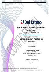 Ensayo Argumentativo Administraci N P Blica En Panam Docx Facultad