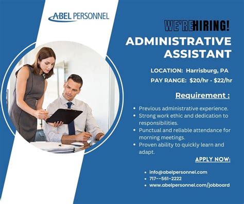 Administrative Assistant Jobs In Harrisburg Pa Abel Personnel