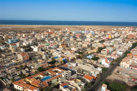 Aerial View Of Santa Maria City In Sal Cape Verde Stock Photo