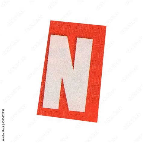 Letter N Magazine Cut Out Font Ransom Letter Isolated Collage