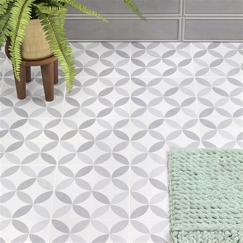 Grey Patterned Bathroom Floor Tiles – Flooring Ideas