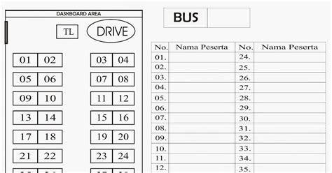 Denah Kursi Bus Pariwisata 50 Seat Community Saint Lucia