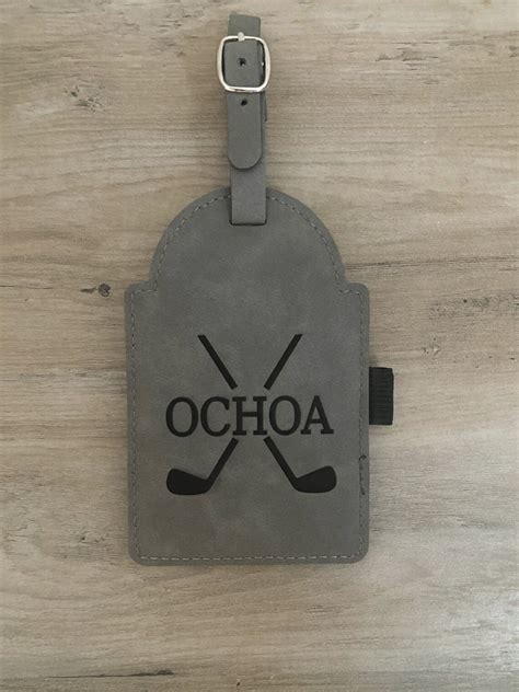 Personalized Engraved Golf Bag Tag With Tees Leather Golf Etsy