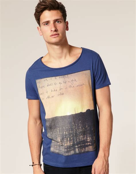 Asos Collection Asos Wide Scoop Neck T Shirt With Photographic Print In