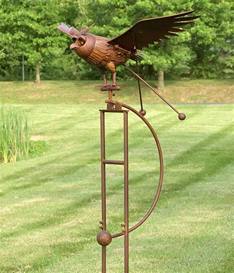 Amazon Zaer Ltd Large Rocking Owl Garden Stake With Flapping