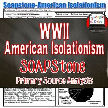 World War II | American Isolationism | Primary Source Analysis | Print ...