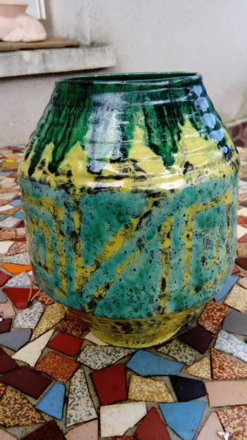 SUPERBE VASE LOUIS BAUDE vintage Montigny sur Loing Vallauris années