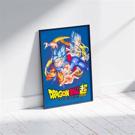 Affiche Goku Et Vegeta Super Saiyan Bleu Dragon Ball Super Print