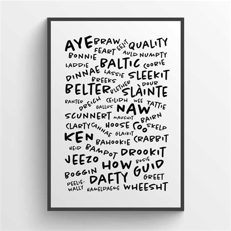 Scottish Words Print | Funny Scottish Gift | 30+ Prints