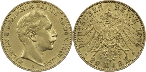 Kaiserreich Preussen 20 Mark 1902 A Wilhelm II 1888 1918 Vz MA Shops