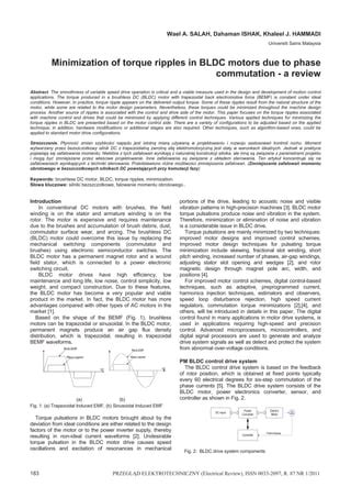 Minimization Of Torque Ripples In Bldc Motors Due To Phase Commutation