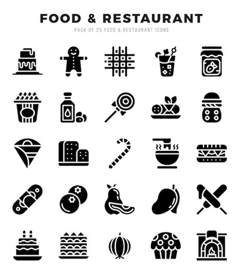 Premium Vector Icons Set Food And Restaurant For Web App Vector