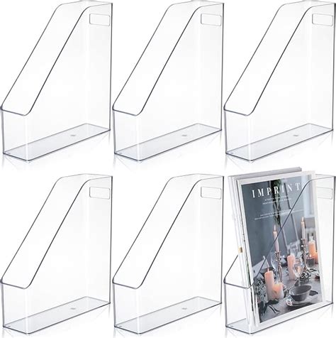 Pcs Clear Acrylic Magazine File Holder Plastic Desk Organizer With