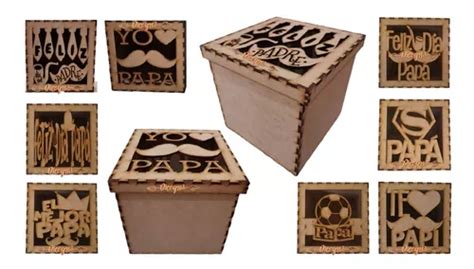 Caja Regalo Dia De Padres Mdf 15x15x15 3mm Sin Armar 20pzas Envío gratis