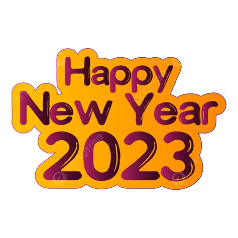 Gradient Happy New Year 2023 Word Art Font 2023 New Year Gradient