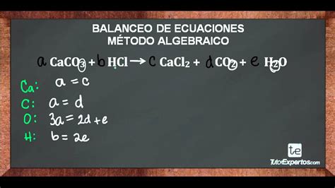 Balanceo De Ecuaciones M Todo Algebraico No Youtube