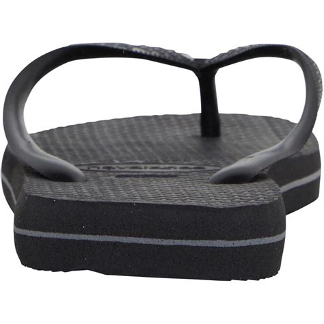 Buy Havaianas Mens Logo Filete Flip Flops Black Black Steel Grey