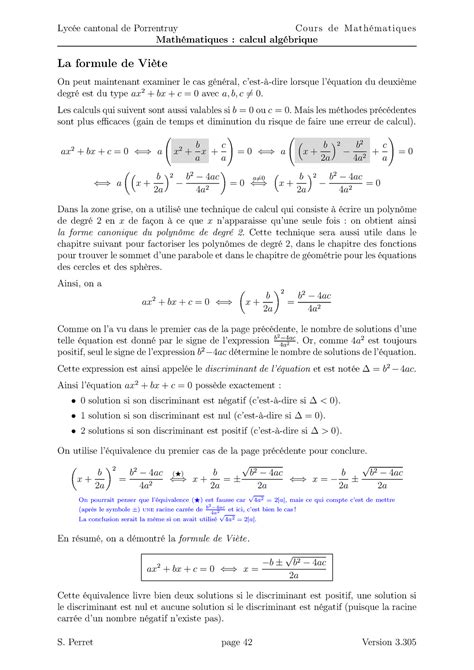 Cours Df Lyc E Cantonal De Porrentruy Math Matiques Calcul