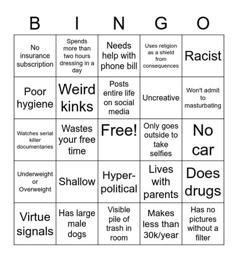 Red Flag Bingo Card