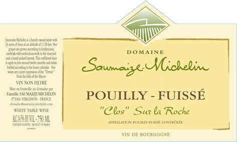 Saumaize Michelin Pouilly Fuisse Premier Cru Sur La Roche 2020