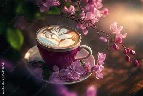 Cup Of Coffee With Flowers