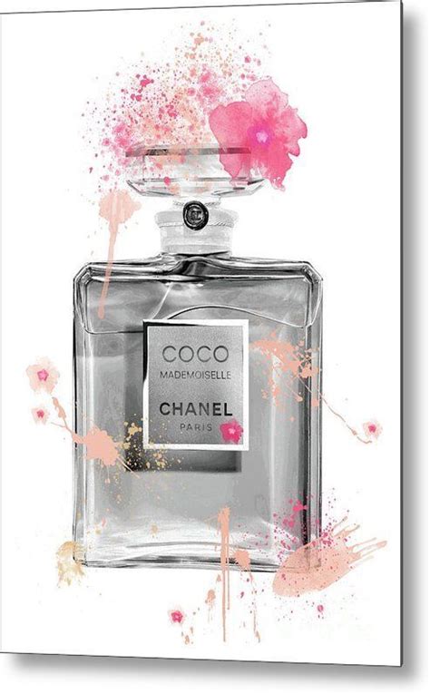 Chanel Perfume Art with Pink Flowers