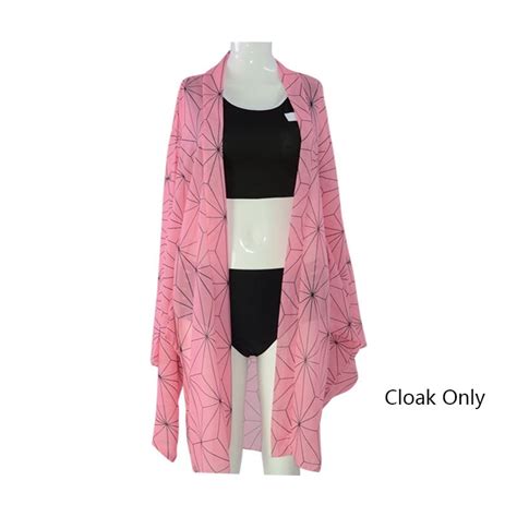 Demon Slayer Traje De Baño Cosplay Kochou Shinobu Kimono Cardigan Mujer Bikini Conjunto De Ropa