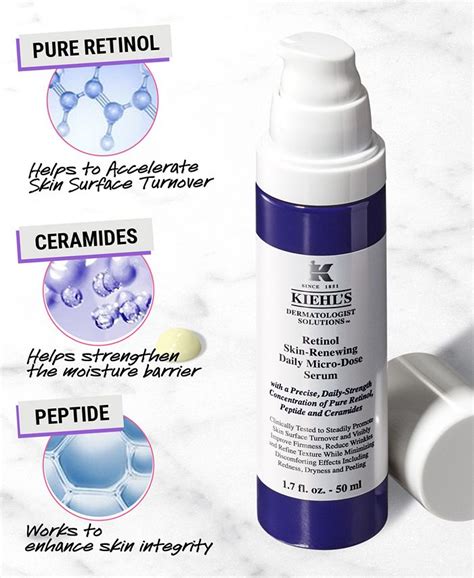 Kiehl S Since 1851 Micro Dose Anti Aging Retinol Serum With Ceramides And Peptide 1 7 Oz Macy S