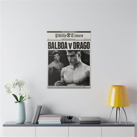 Rocky Vs. Ivan Drago Newspaper Poster Custom Canvas Wall Print - Etsy