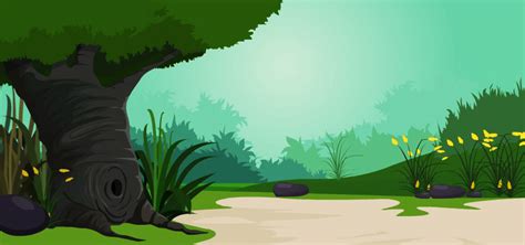 Selva Fine Art: Cartoon forest landscape