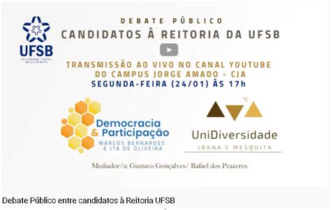 Primeiro Debate Entre Chapas Concorrentes à Reitoria Ocorreu Nesta