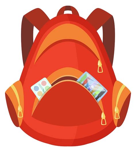 Mochila infantil ícone de mochila escolar vermelha dos desenhos