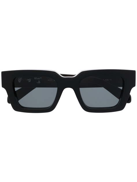 Off White Virgil Square Frame Sunglasses In Black Modesens