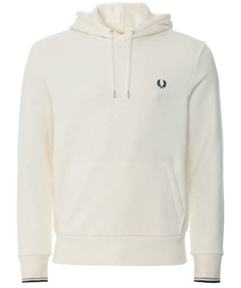 Fred Perry Ecru Tipped Hooded Sweatshirt Jules B