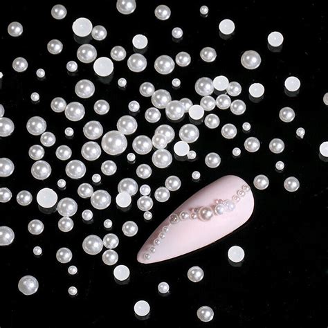 Nail Pearls D Flat Pearls Nail Art Accessories Half Round Pearls Nail