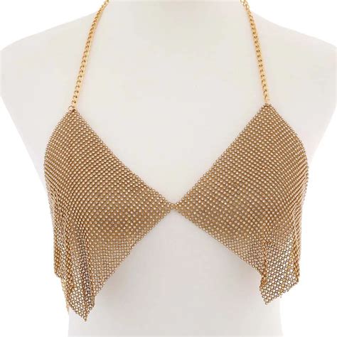 Cadena De Cuerpo Con Cuentas De Cristal Para Mujer Sujetador Bikini Cadena De Cuerpo Fiesta En