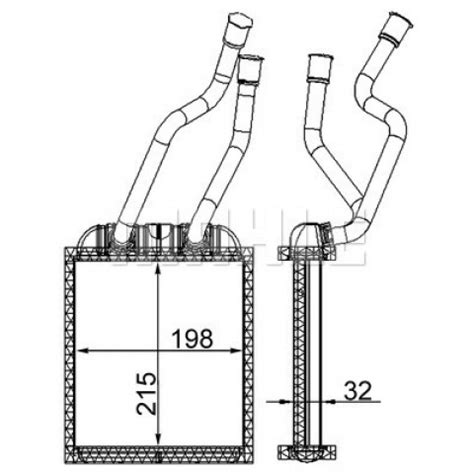 Heat Exchanger Interior Heating MAHLE ORIGINAL AH 180 000S Trodo