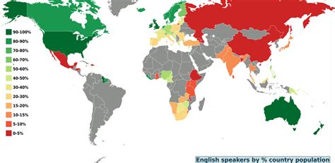 File:World map percentage english speakers by country.png - Wikitravel Shared