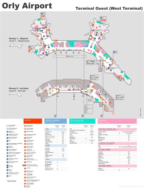 Orly Airport Terminal Ouest Map Paris