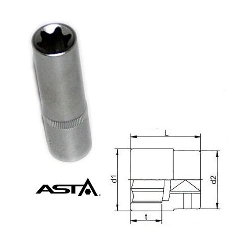 Nadstavec 3/8" TORX E14 CrV 63mm ASTA 33614