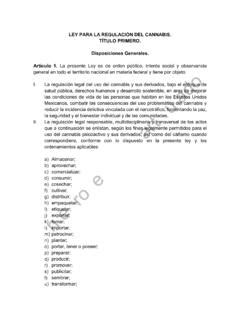 Ley Para La Regulaci N Del Cannabis T Tulo Primero Ley Para La