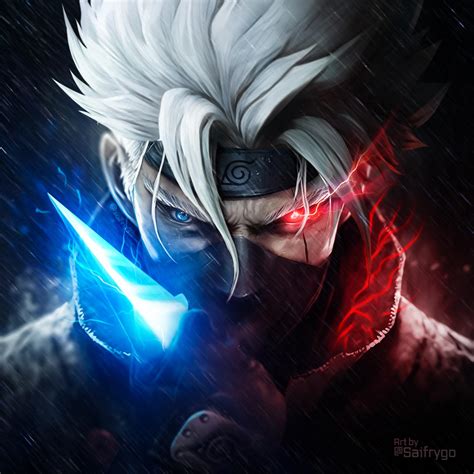 Kakashi , Fan art I made, I hope you guys like it : r/Naruto