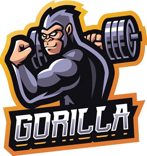 Gorilla Muscle Esport Mascot Logo Design By Visink Thehungryjpeg