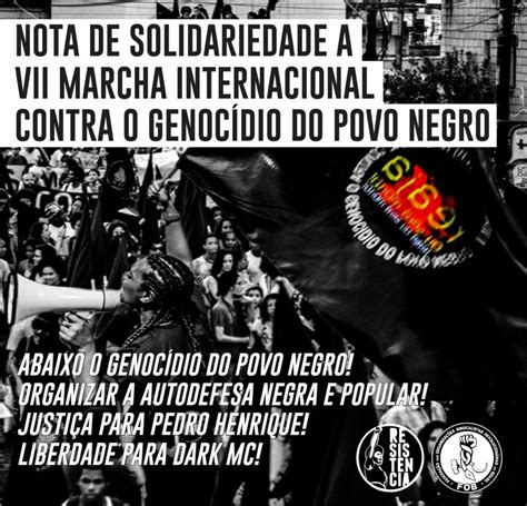 Nota de solidariedade à VII Marcha Internacional Contra o Genocídio do