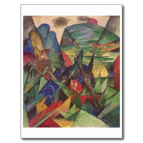 Franz Marc Foxes 1913 Oil Canvas Red Fox Sly Postcard Zazzle