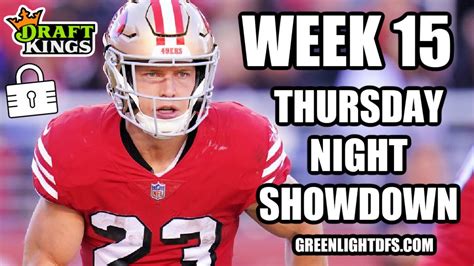 Week Nfl Draftkings Picks Thursday Night Showdown Sf Sea Youtube