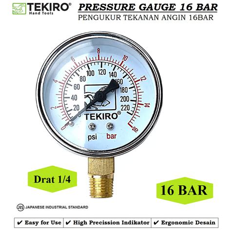 Jual Tekiro Manometer Bar Pressure Gauge Pengukur Tekanan