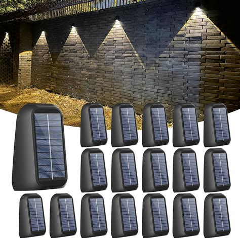 16 Pack Solar Fence Lights Outdoor 8 Colors Bright Deck Lights Solar